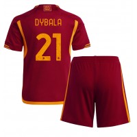 Camiseta AS Roma Paulo Dybala #21 Primera Equipación para niños 2023-24 manga corta (+ pantalones cortos)